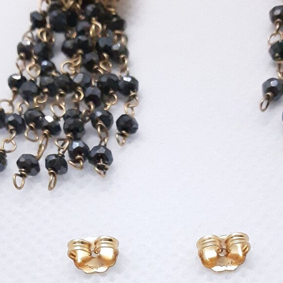 Designer Rebecca Hook yellow vermeil leaf chain post earrings - Picture 15 of 15